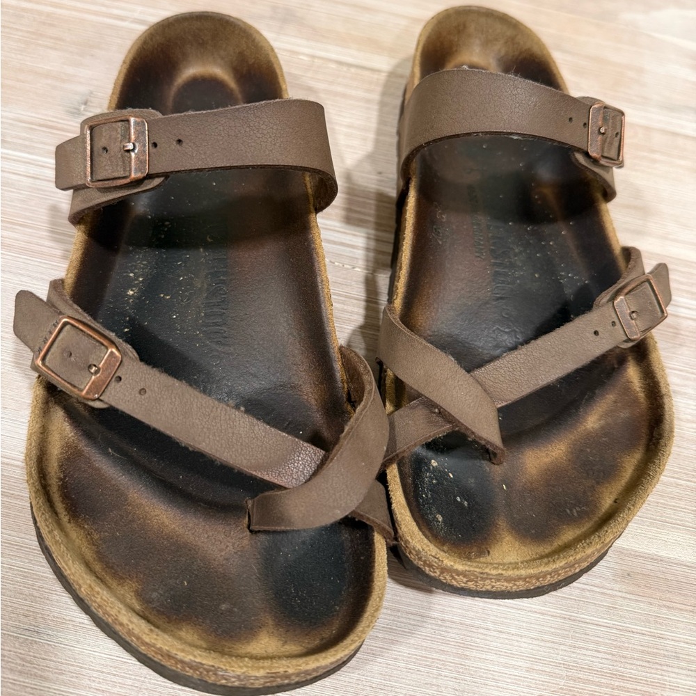 Birkenstock Mayari Brown Leather Toe Loop Sandals Women’s Size 39R